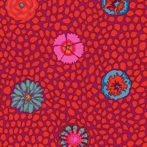 GUINEA FLOWER RED Kaffe Fassett Collective, 100% Cotton fabric by the Yard, fabric by the Metre