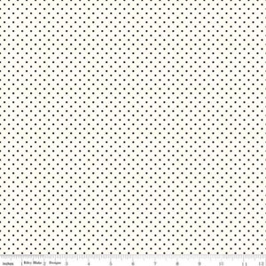Dark Navy Polka Dot on White, Le Creme Swiss Dot, Riley Blake Designs C600, Cotton fabric by the Yard