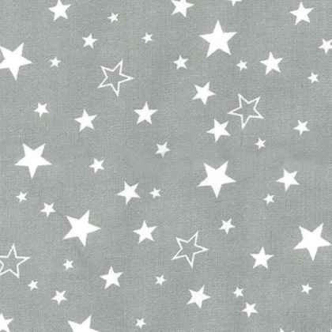 White Stars on Grey FLANNEL, Cozy Cotton Flannel, SRKF 1559312 Etsy