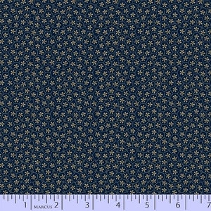Dandelion by Paula Barnes / Navy Quilting Cotton, Bristle Creek Farmhouse BOM. Marcus Fabrics, 7888