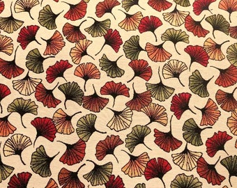 Ginkgoblatt Gobelin: Ecru Gobelin, Herbstfarben