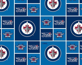 Katoenstof NHL Winnipeg-jets: quilt- en knutselprojecten