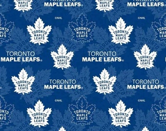 NHL Toronto Maple Leafs Cotton Fabric by the Yard, Hockey Fabric