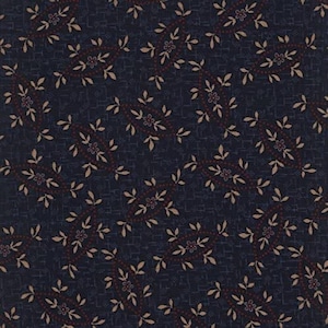 Prairie Stitches, Pam Buda, Marcus Fabrics, Circles and Floral On Navy 0332