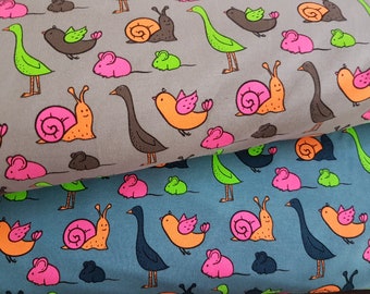 Neon Animals Cotton Jersey Knit Fabric: Children's Apparel, OEKO-TEX