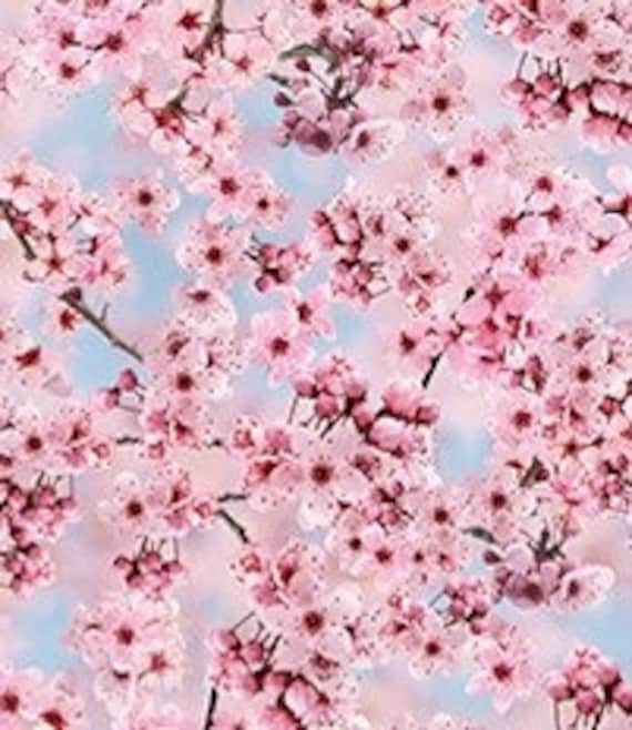 Cherry Blossom Fabric by the Yard Drapery fabric Home Decor 100 Cotton Canvas fabric