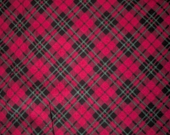 Red & Green Plaid Flannel Fabric: 100% Cotton, 44" Wide