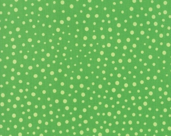 Tela de algodón de lunares verdes cortada a medida - Moda Spring Dots