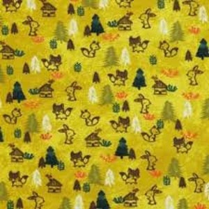 Jersey organic KNIT fabric Woodland - Ochre, GOTS and Oeko-Tex, 4 way stretch Organic Jersey Knit Fabric by the Yard