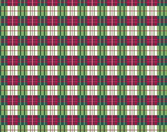 Christmas Fabric, Plaid Fabric, Christmas Plaid, Holiday Wonder, 3 Wishes, fabric by the Yard