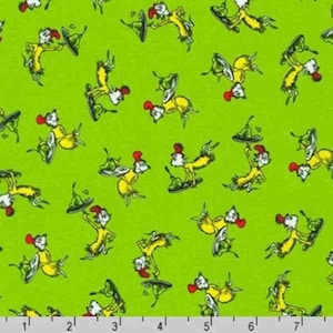 Dr. Seuss Fabric by the Yard, Eggs and Ham, A Little Dr. Seuss Green, ADE-20822-28 Kelly