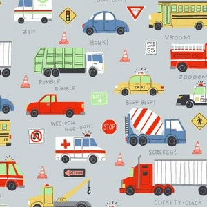 Vehicle Fabric, Truck Fabric, Keep On Truck’n Y2675-5 by Anne Bollman for Clothworks