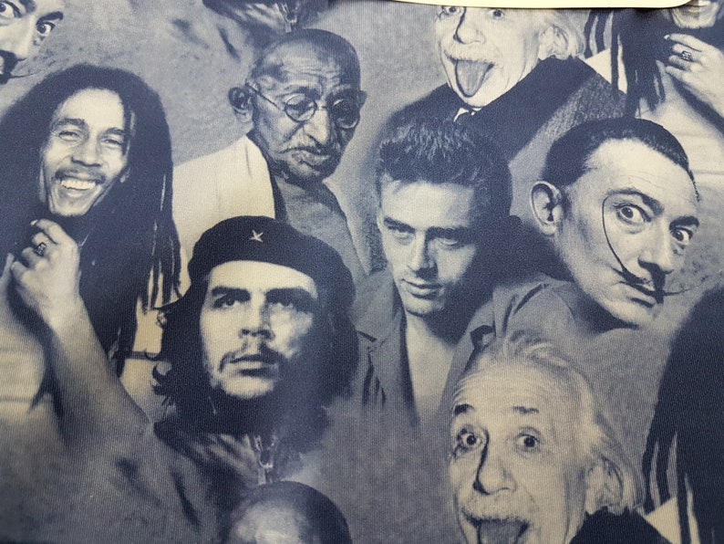 Polyester Spandex-tyg: Albert Einstein, Bob Marley-tryck - 4-vägs stretch bild 3