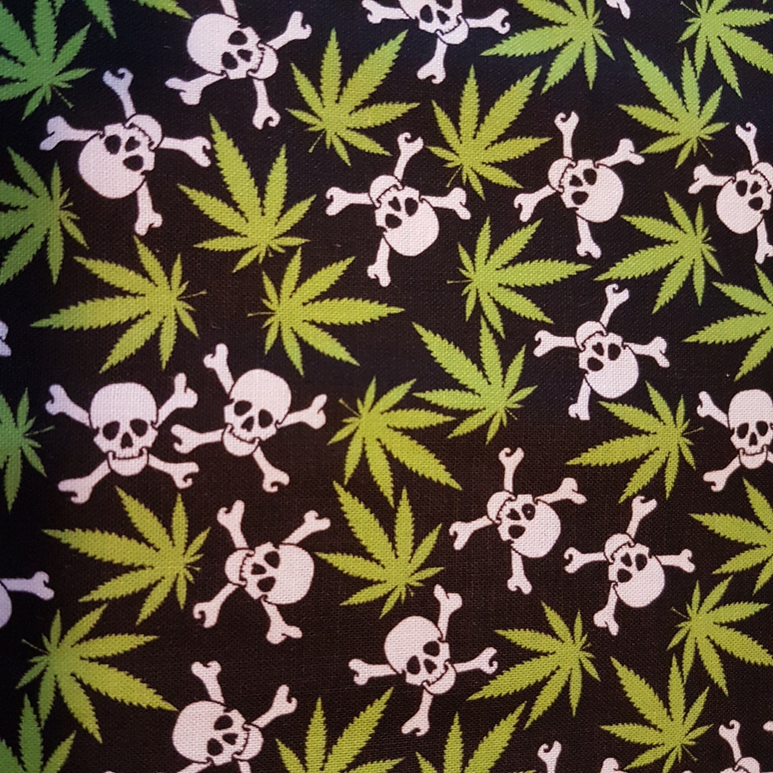 Marijuana fabric cannabis leaf fabric skull on Black weed Etsy