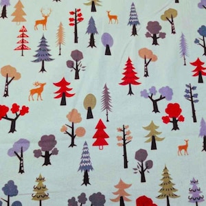 Woodland FLANNEL in mint green, Cozy Cotton flannel - 2 ply, fabric by the Yard