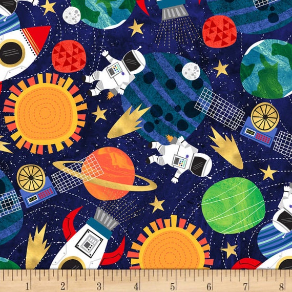 Timeless Treasures Space Planets Fabric Per 1/4 Metre 