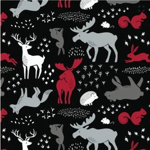 Woodland Animal Fleece - Hudson, Anti-Pill Polar Fleece by the Yard, Printed Fleece