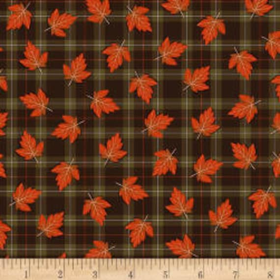 Maple Leaf Fabric: Autumn Tartan Plaid Cotton, Timeless Treasures