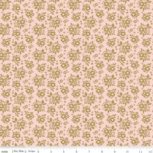 Sparkle Fabric, A Little Bit of Sparkle Gold Bouquet Riley Blake Designs, Pink Gold Metallic fabric by the Yard, fabric by the Metre