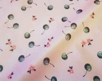 PUL Fabric Retro Cherry Laminated fabric Pink