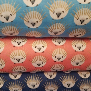 Quills Fabric, Hedgehog Fabric by the Yard (Quills are Metallic) - Porcupines