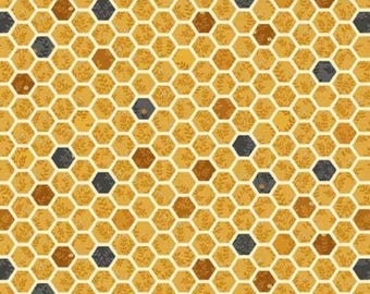 Honeycomb Quilting Bomullstyg: Guldblommande vallmo av Henry Glass