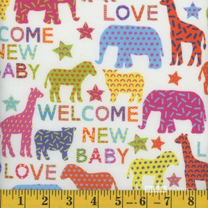 PUL fabric by the Yard, Diaper Waterproof Laminate fabric PUL -Welcome New Baby, fabric by the metre