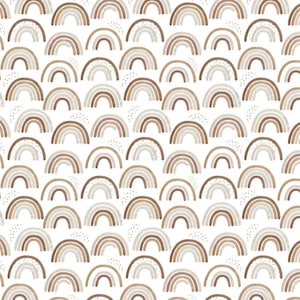 Neutral Rainbows Cotton Flannel Fabric – White Boho Baby Print – 100% Cotton – 42/43&quot; Wide – Soft Brushed