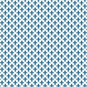 Tecido flor de lis em azul e branco Quebec 100% algodão premium da Wilmington Prints
