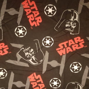 Star Wars Darth Vader flannel fabric, 44&quot; wide, FLANNEL, Star Wars flannel, Darth Vader flannel fabric by the Yard, fabric by the Metre