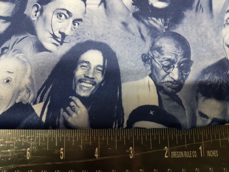 Polyester Spandex-tyg: Albert Einstein, Bob Marley-tryck - 4-vägs stretch bild 4