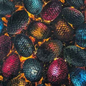 Tesori senza tempo -Uovo di drago, Tessuto tagliato su misura, FUN-CD2496 MULTI - 100% Cotone