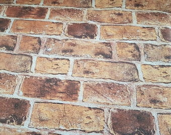 Red Brick Wall Print Fabric: Cotton Blend Upholstery & Curtains
