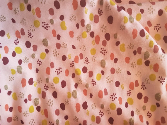 KNIT fabric Cotton Jersey Glitter Dots by Poppy baby pink knit fabric