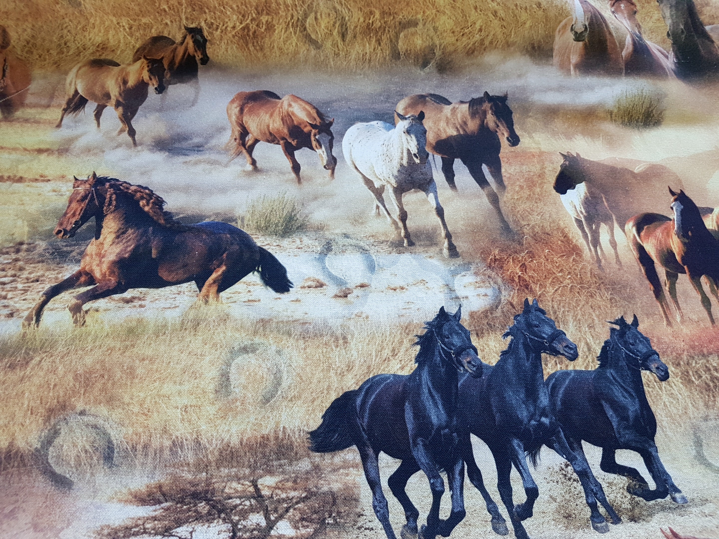 Horse Fabric Cotton Canvas Upholstery Fabric Home Decor Etsy UK