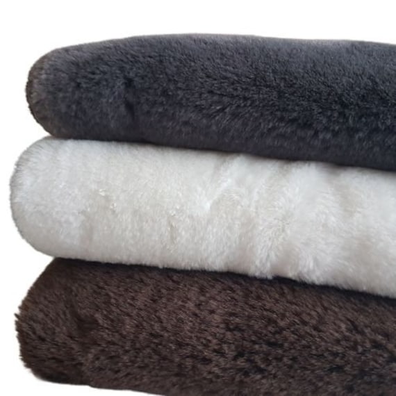 Minky Faux Rabbit Fur Fabric: Plush 60" Wide Material