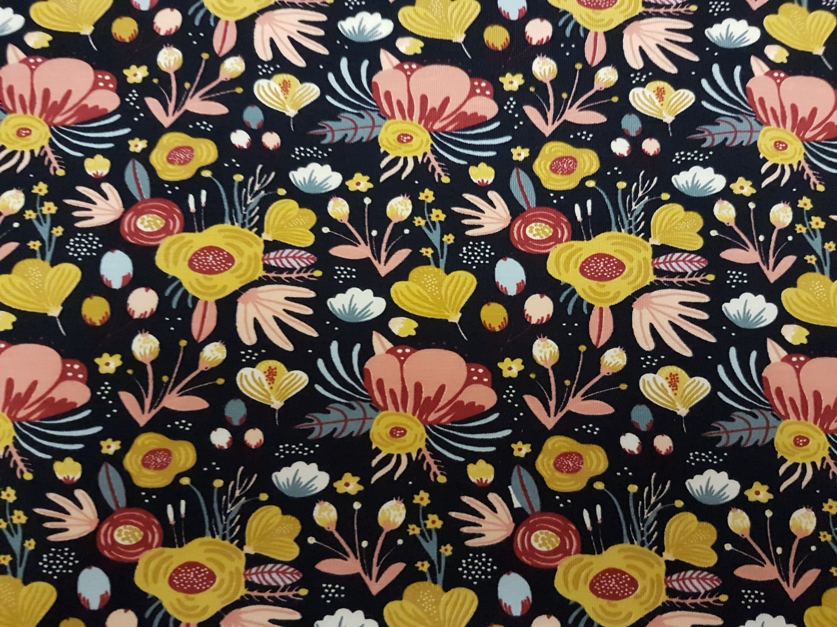 KNIT GOTS Floral Organic Cotton Jersey by Poppy in Sand Etsy