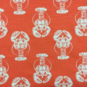 Lobster Salmon Red Linen Fabric, Premier Prints, Apron Fabric, Slub Upholstery / Drapery Fabric By the Yard