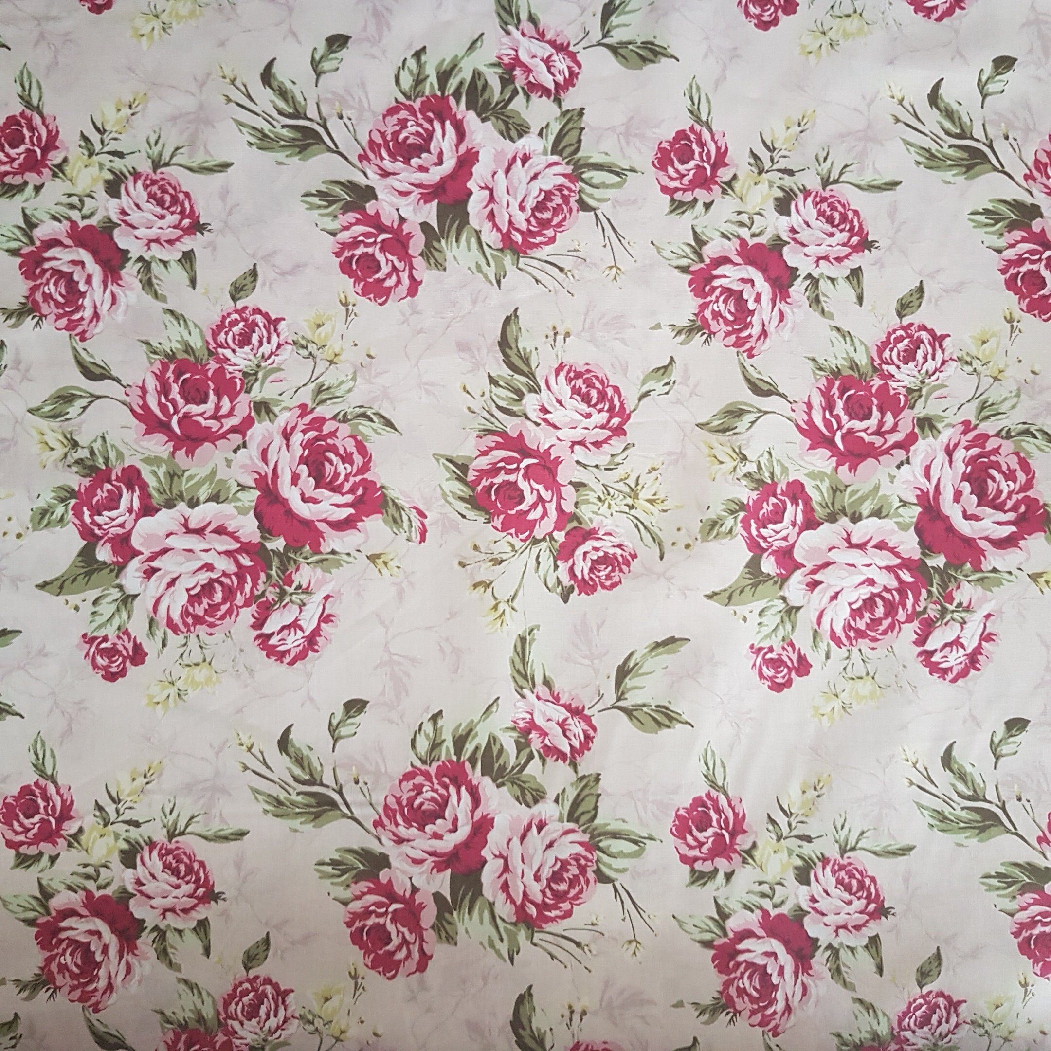 Red Rose Fabric by the Yard Rose Fabric on Light Pink High Etsy
