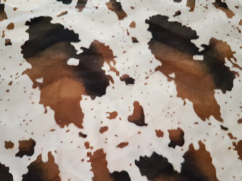 Faux Fur Velboa Cowhide Brown White Cow Animal Print Etsy