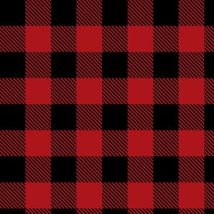 Red Buffalo Plaid Flannel, Cotton, Fabric, rag quilt, black, lumberjack, 3/4 inch squares by the Metre, 57 inch wide
