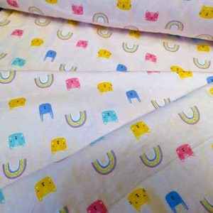 Super Soft Flannel, Rainbow FLANNEL, Cats and Dogs FLANNEL in Pink, fabric by the Yard