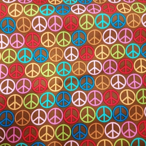 Feeling Groovy Fabric: Retro Peace Sign Cotton, Riley Blake Designs