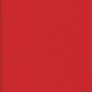 May include: A solid red fabric swatch. The fabric has a smooth, even texture.