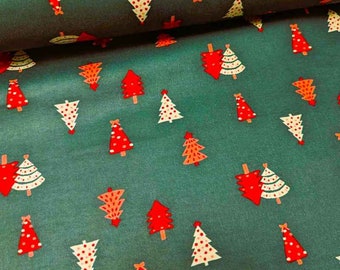 Árvore de Natal FLANELA em tecido de flanela verde escuro da Yard