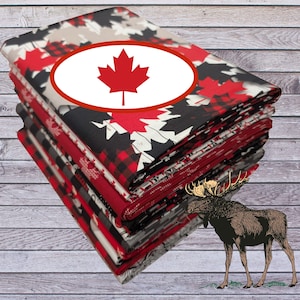 North of Ordinary Fabric Bundle – 13 Camelot Cotton Prints | Canadian Themed Quilting Fabric | Fat Quarter, Half Yard, or One Yard Cuts
