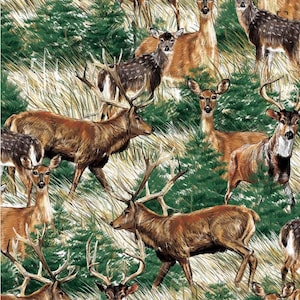 Deer Field Printed Anti-Pill Polar Fleece by the Yard