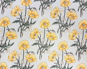Marigold Floral Fabric: 100% Cotton, Rudia Collection