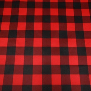 PUL, Buffalo Plaid, Laminated fabric, Diaper Waterproof Laminate fabric,  Black and Red Plaid