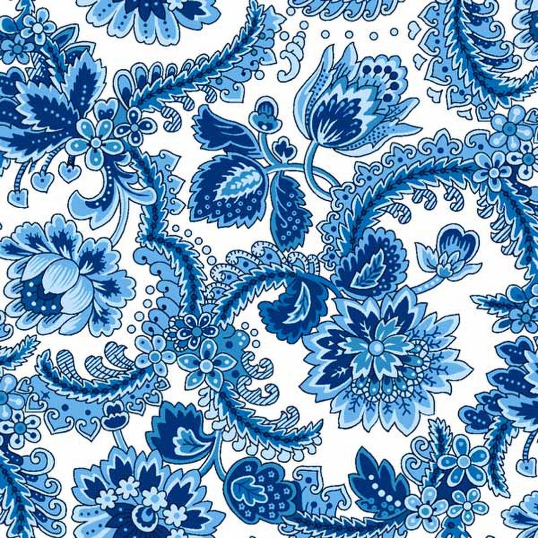 108 Wide Quilt Back Fabric, Blue Arden by Satin Moon Designs for Blank